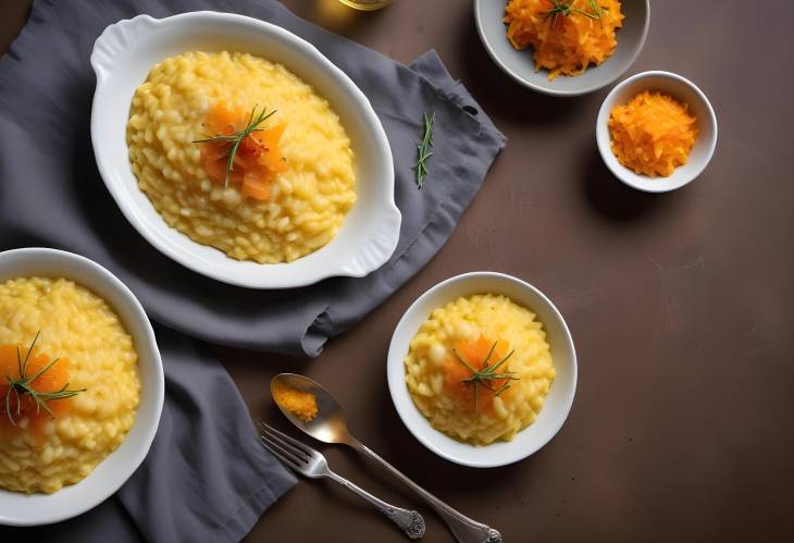 Italian Saffron Risotto  Milanese Style with Cheese