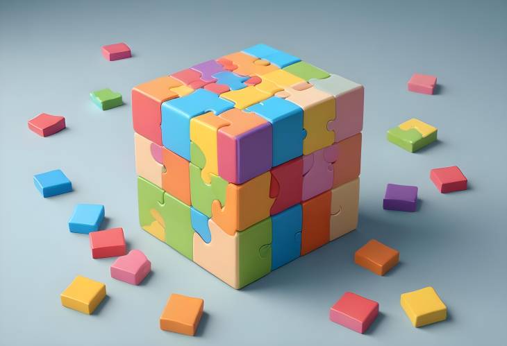 Jigsaw Puzzle with ABC Blocks Symbolizing Teamwork and Kid Intelligence in Game Design