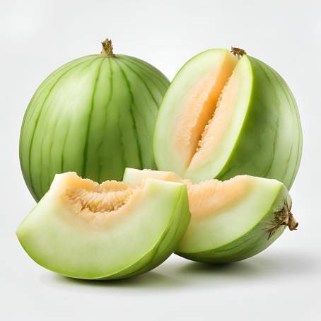 Juicy Honeydew Melon from Japan Fresh and Sweet on White Background