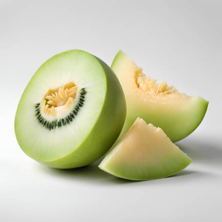 Juicy Honeydew Melon from Japan Sweet and Fresh on White Background