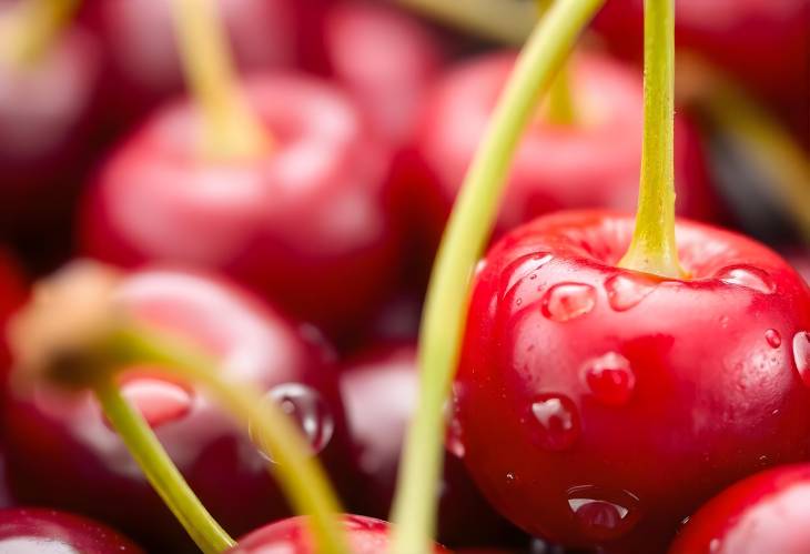 Juicy Red Cherries A Close Up Delight