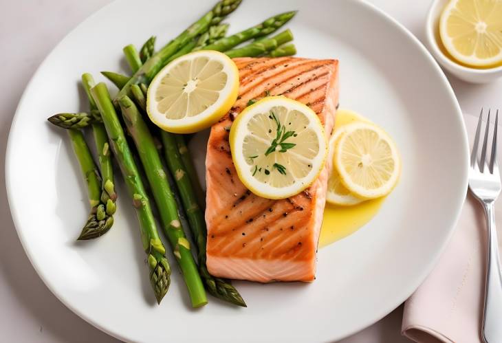 Juicy Salmon Fillet Grilled with Lemon Butter