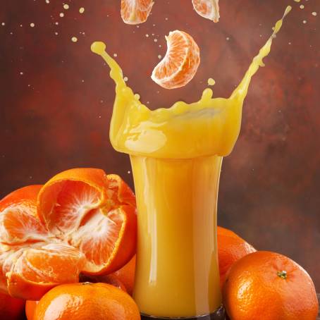 Juicy Tropical Fruit Splash Illustration Sweet Burst and Colorful Juice Explosion