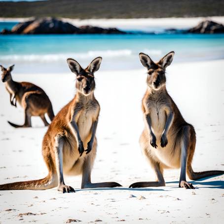 Kangaroos Relaxing at Lucky Bay, Australia