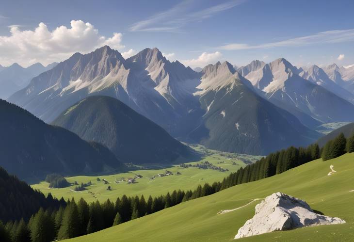 Karwendel Panorama Grosser Ahornboden and Engalm in Tyrol, Austria