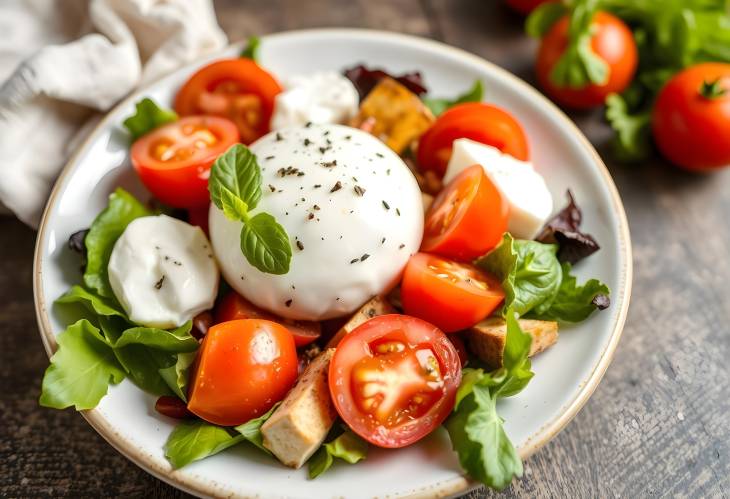 Keto Burrata Salad with Tomatoes A Healthy Italian Cheese Dish for Low Carb Diet