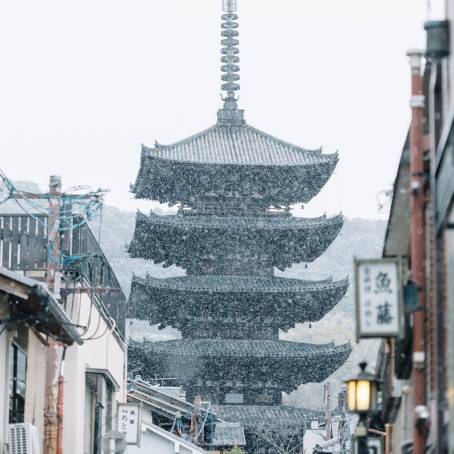 Kyotos Yasaka Pagoda Amidst Spring Cherry Blossom Bloom