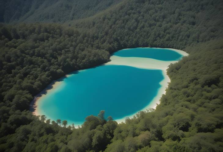 Lagunas de Montebello National Park Turquoise Lake Aerial on a Sunny Day