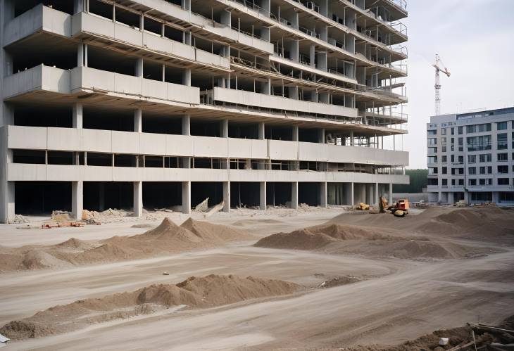 Large Construction Site in Munich Corner View of Bavarian Urban Development