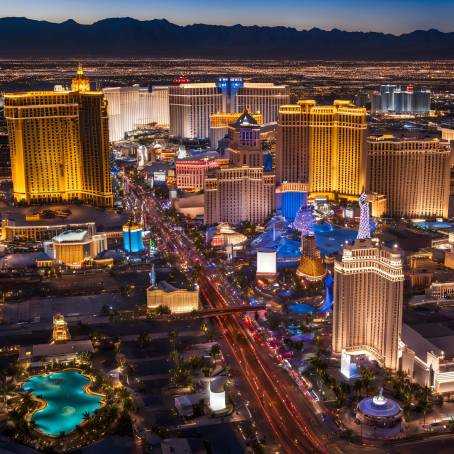 Las Vegas Strip Epic Panoramic View of Hotels and Casinos at Night