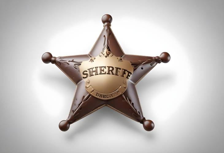 Law Enforcement Sheriff Star Badge Isolated on White Background