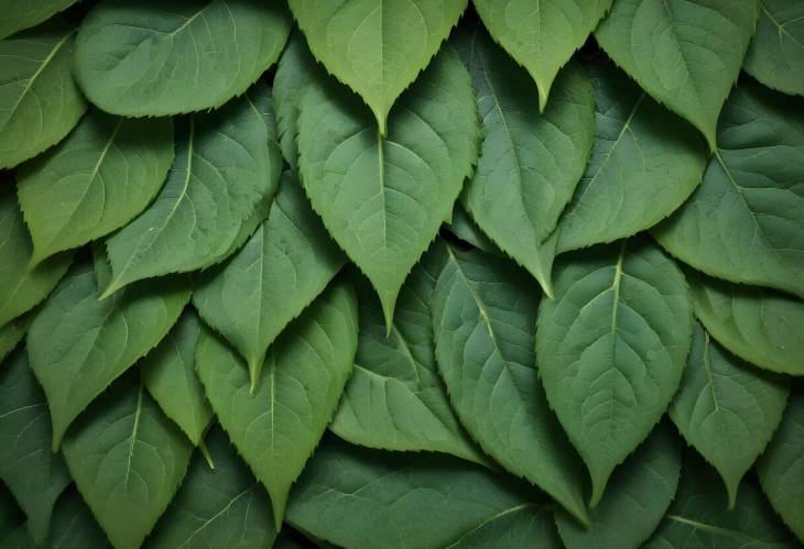 Leaf Macro Texture with Green Veins and Detailed Surface