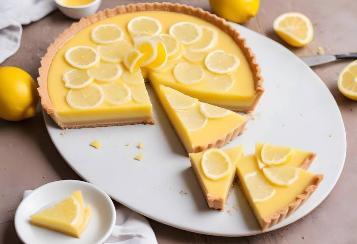 Lemon Tart Slices with a Delicious Citrus Filling