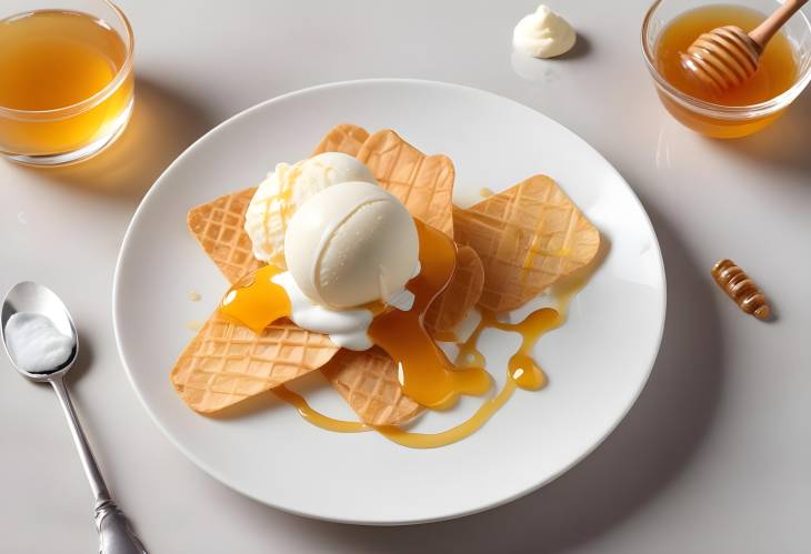 Light  Refreshing Crispy Wafers with Tangy Yogurt Ice Cream  Honey