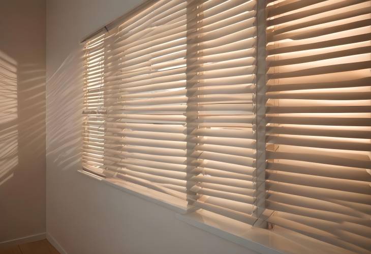 Light Patterns from Venetian Blinds Creating a Cozy Atmosphere