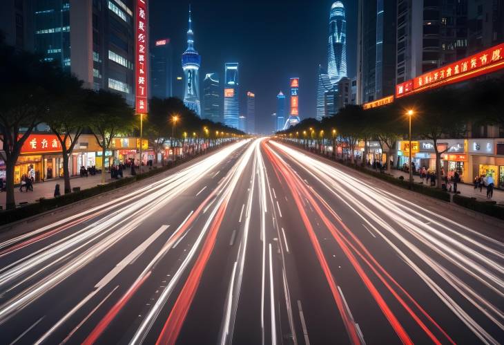 Light Trails in Shanghai A Glimpse of Urban Nightlife