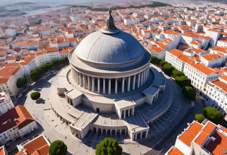 Lisbons National Pantheon from Above Aerial View of Iconic Portuguese Landmark