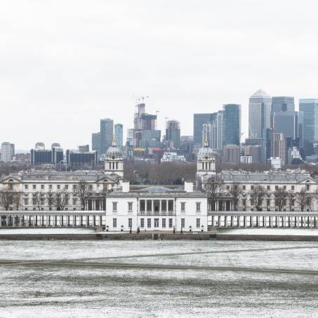 London New Skyline in Fall A Greenwich Park Perspective