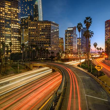 Los Angeles Sunset A Dance of Light Trails