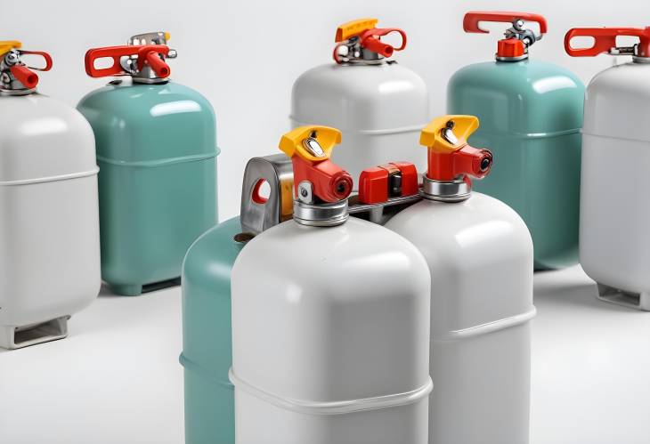 LPG Gas Bottle with Lighters Holder on White Isolated Clipping Path Image