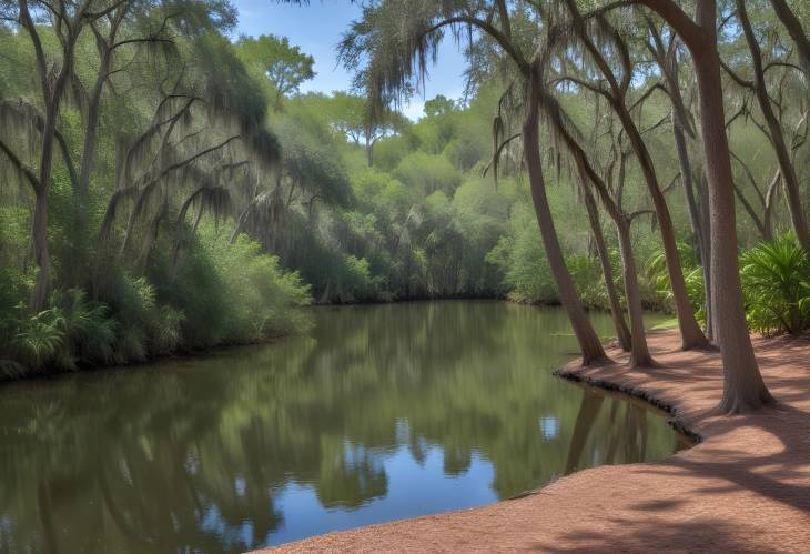 Lush Forest Landscape Near Cranes Roost Lake, Altamonte Springs