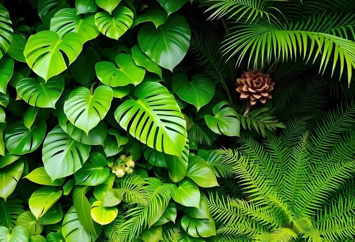 Lush Green Tropical Plants Natures Beauty