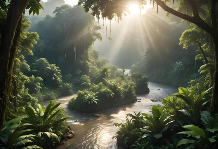 Lush Jungle River A Tropical Escape