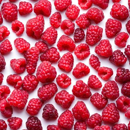 Lush Red Raspberries Background for Nutritious Diet Concept