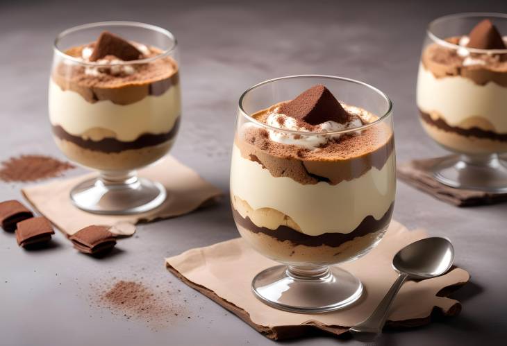 Lush Tiramisu Dessert with Coffee and Mascarpone Cream Layers