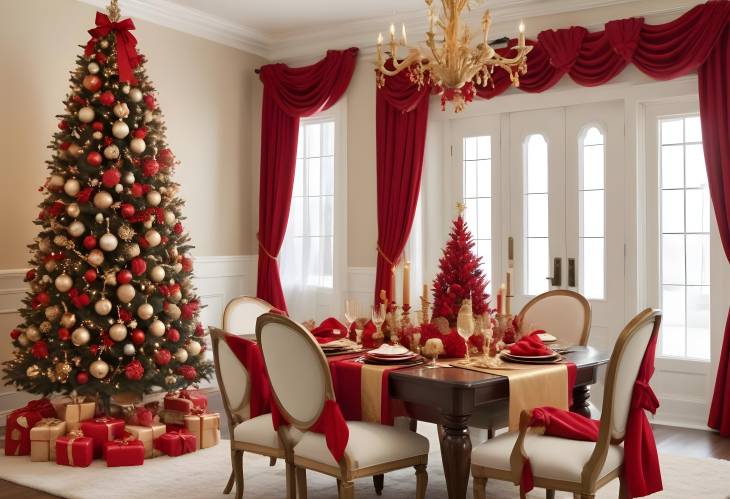 Luxurious Christmas Decor Gold and Red Accents for an Elegant Holiday Home