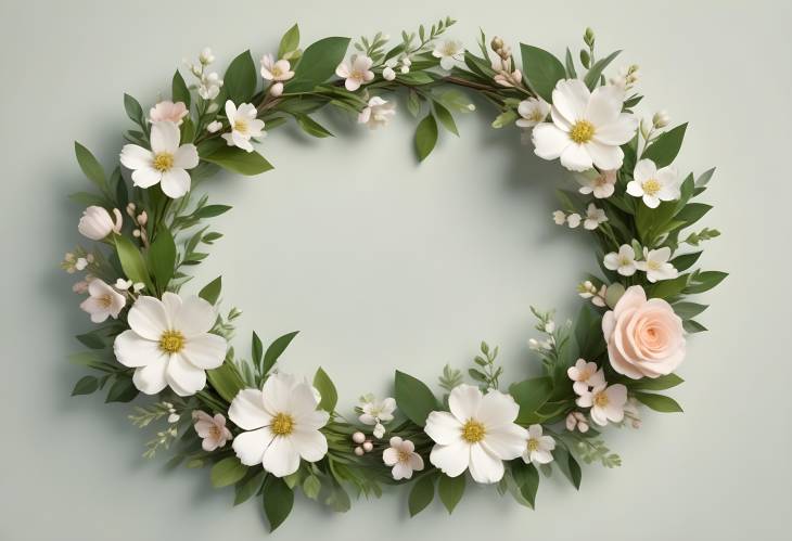 Luxurious Elegant Floral Wreath with Refined Blossoms and Vibrant Greenery