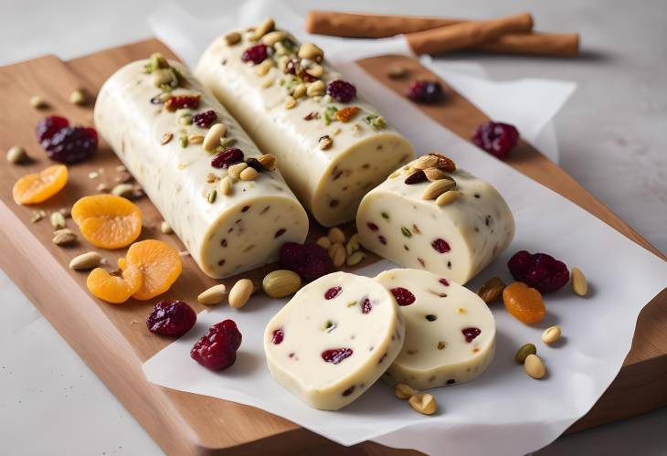 Luxurious White Chocolate Salami with Dried Fruit and Pistachio  A Sweet Holiday Confection