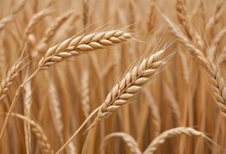 Macro Shot of Dry Wheat Stem Close Up of Grain Texture