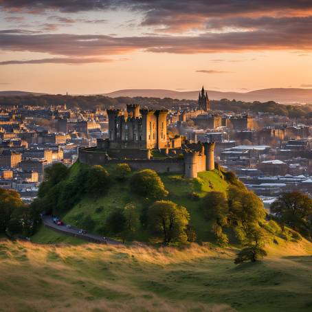 Magical Twilight Over Edinburgh Castle from Calton Hill