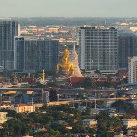 Magnificent Buddha Dhammakaya Dhepmongkol Statue at Wat Paknam Phasi Charoen Temple, Bangkok