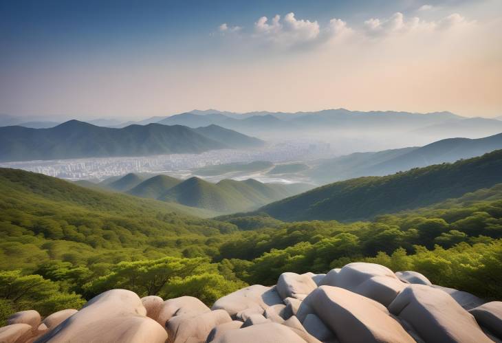 Magnificent View from Mudeungsan National Park Summit in Gwangju, South Korea