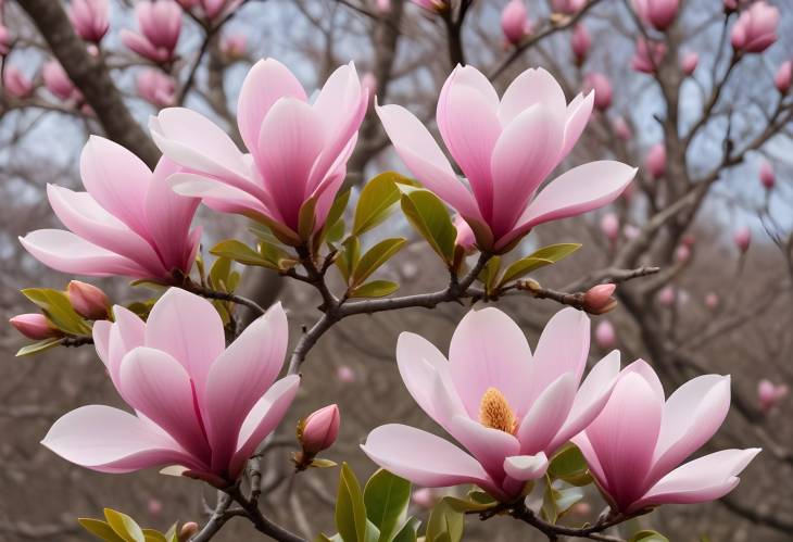 Magnolia  Soulangeana Hybrid Elegant Saucer Magnolia in Full Bloom