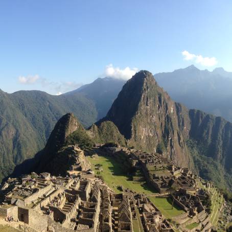 Majestic Incan Machu Picchu Amidst Lush Green and Mist