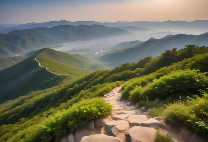 Majestic View from the Summit of Mudeungsan National Park, Gwangju, South Korea