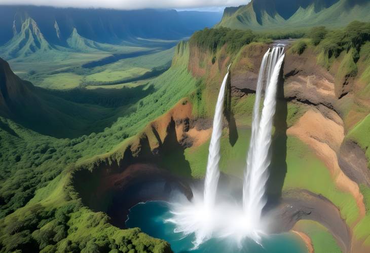 Manawaiopuna Falls Jurassic Park Filming Site with Exclusive Aerial Perspective