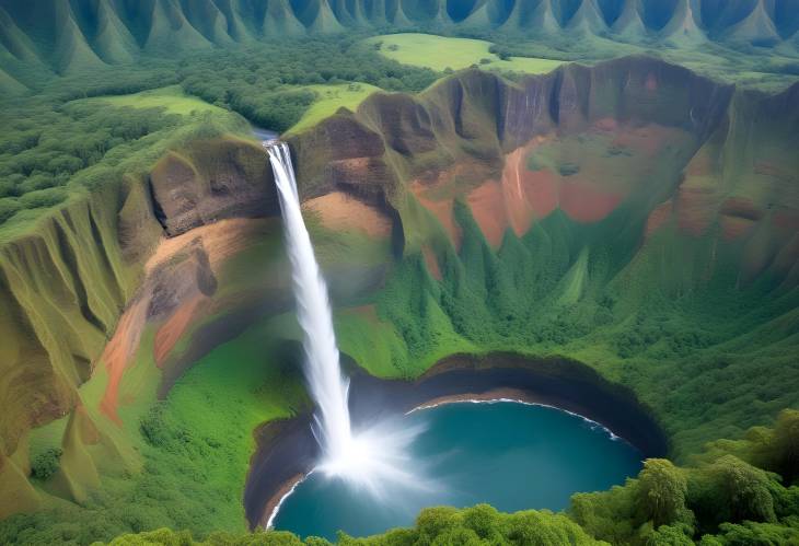 Manawaiopuna Falls Scenic Jurassic Park Waterfall in Kauais Hidden Valley