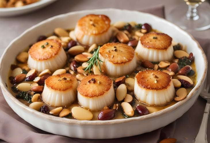 Marsala Wine Baked Scallops with Almonds Succulent Seafood with a Crunch