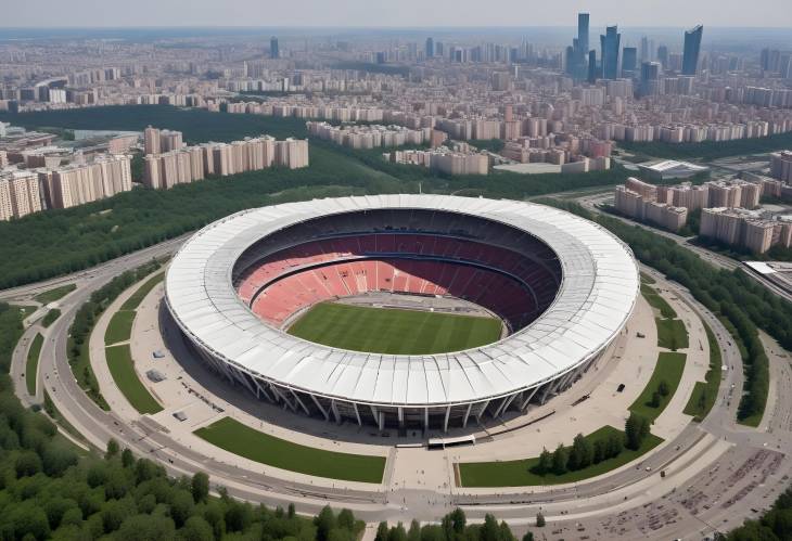 May 26, 2018 Panoramic View of Moscow and Luzhniki Olympic Stadium Complex, Russia