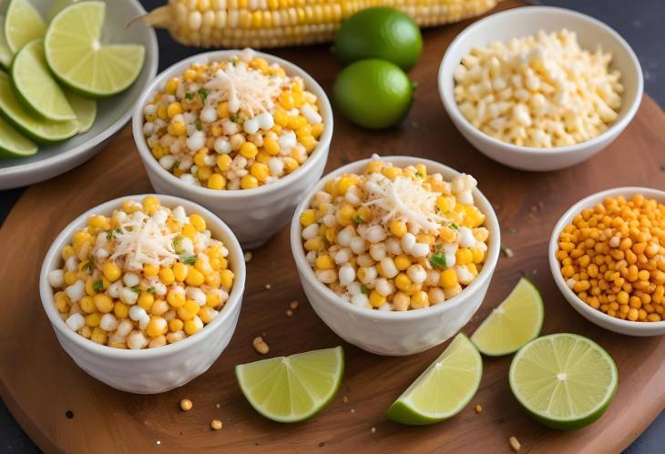 Mexican Esquites Savory Street Corn in a Cup with Butter, Mayo, Cheese, Chili Powder, and Lime