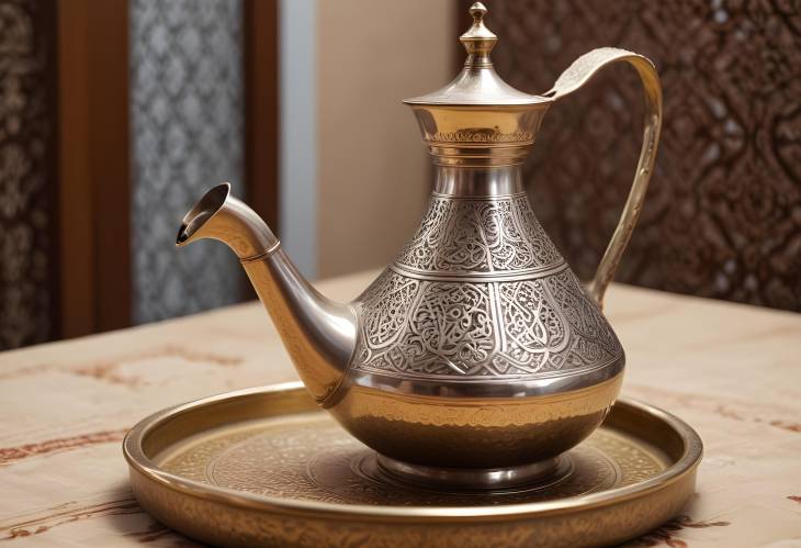 Middle Eastern Dallah Coffee Pot with Long Spout for Arabic Brews