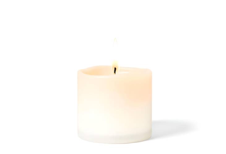 Minimalist Candle Isolated on White Background Elegant Home Accessory