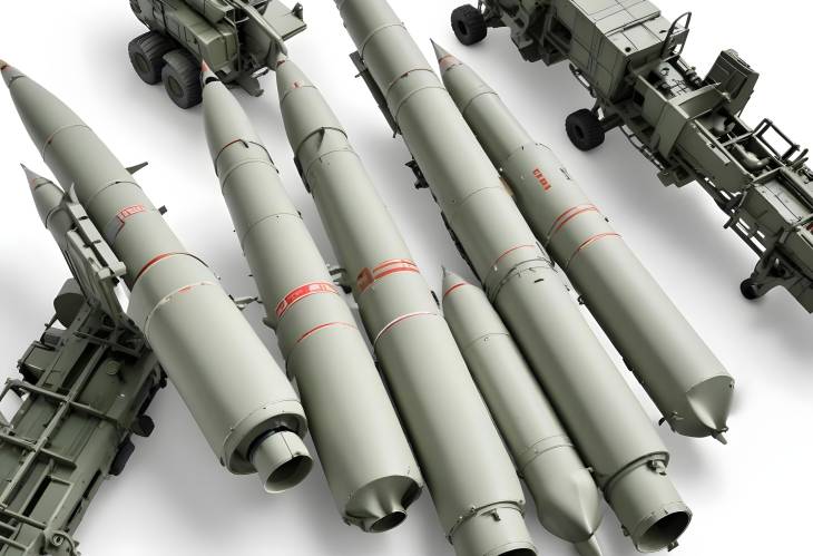 Missile Launcher with Four Earth Air Rockets Ready for Air Defense