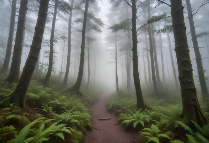 Misty Forest Hike at Dawn, Discovering Enchanted Mountain Paths and Scenic Vistas