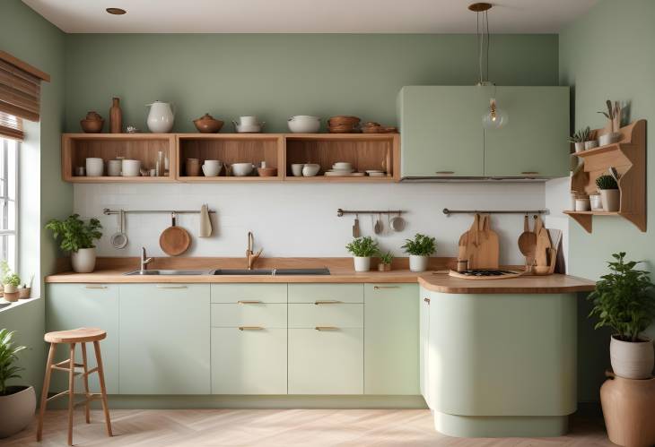 Modern Compact Kitchen with Mint and Earthy Tones Natural Organic Living Redefined