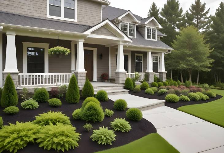 Modern Home Exterior with Elegant Landscaping A Stylish and Functional Outdoor Space